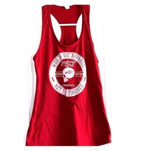 Red workout tank